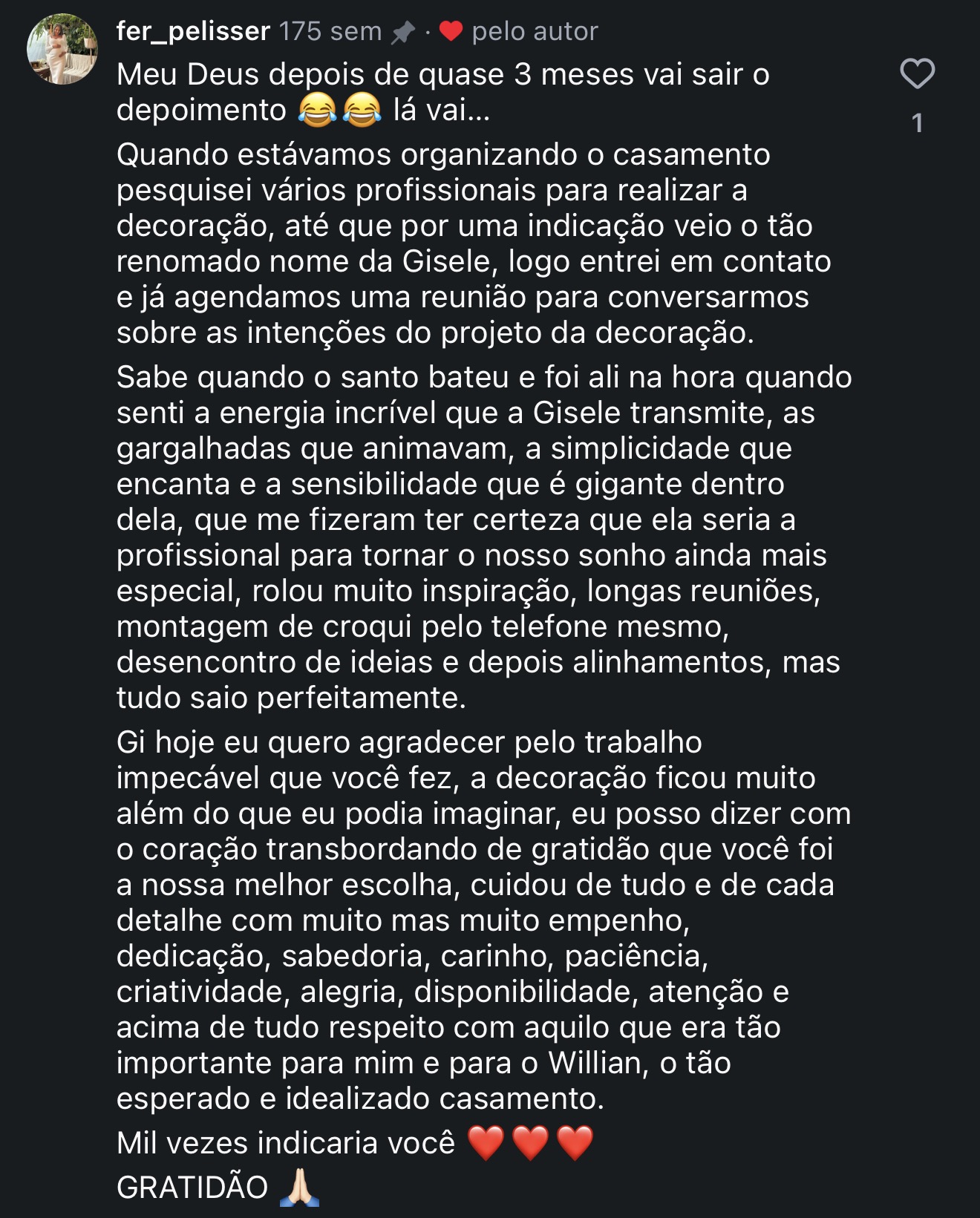 Depoimento de Fernanda e Willian sobre a decoração